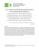 Conservacion del momento lineal a través del péndulo balístico