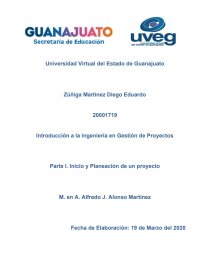 Parte I. Inicio y Planeación de un proyecto. Página 1