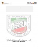 Relacion del desarrollo psicomotor con la produccion de textos