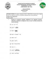 CÁLCULO INTEGRAL PROYECTO FINAL. Página 1