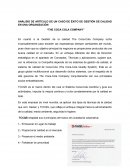 ANÁLISIS DE ARTÍCULO DE UN CASO DE ÉXITO DE GESTIÓN DE CALIDAD EN UNA ORGANIZACIÓN “THE COCA COLA COMPANY”