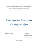 Reconocer los tipos de reportajes