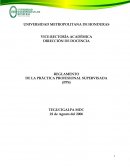 REGLAMENTO DE LA PRÁCTICA PROFESIONAL SUPERVISADA
