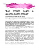 Los precios pegan a quienes ganan menos