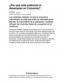 ¿Por qué está subiendo el desempleo en Colombia?