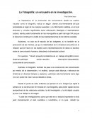 La fotografía un encuadre de la investigación