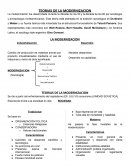 TEORIAS DE LA MODERNIZACION