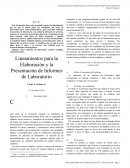 Lineamientos para la Elaboración y la Presentación de Informes de Laboratorio