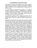 La enseñanza de la educación física