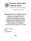 Regulación de la ingesta de sal (cloruro de sodio) como instancia terapéutica de la Hipertensión Arterial (HTA)