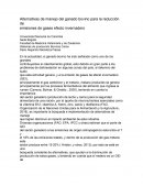 Alternativas de manejo del ganado bovino para la reducción de emisiones de gases efecto invernadero