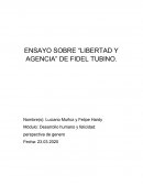 ENSAYO SOBRE “LIBERTAD Y AGENCIA” DE FIDEL TUBINO