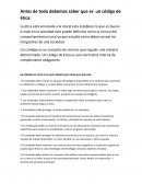 Mi CODIGO DE ETICA O LO QUE PIENSO QUE TIENE QUE SER UNO