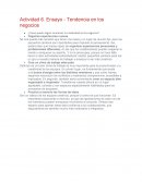 Actividad 6. Ensayo - Tendencia en los negocios