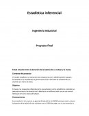 Proyecto final Existe relación entre la duración de la batería de un celular y la marca