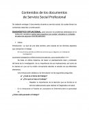 Contenidos de los documentos de Servicio Social Profesional