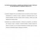 FACTORES QUE INFLUYEN EN LA DEMORA DEL PROSESO DE CARGE Y DESPACHO DE CONTENEDORES EN LA EMPRESA LAMITECH S.A.S