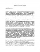 Carta al Feminismo en Nicaragua