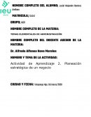 Actividad de aprendizaje Planeación estratégica de un negocio
