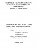 Estudio de mercado sobre sonites y vodites dentro el cono urbano de Cochabamba