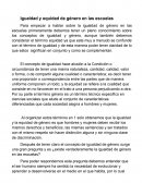 Igualdad y equidad de género en las escuelas