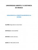 Evolución de la conceptualista de la victima