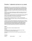 Práctica de determinación de hierro en cereales