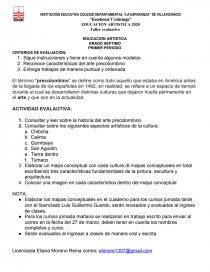 EDUCACION ARTISTICA. Página 1