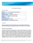 Plan de gestión de riesgos. Inauguración del hotel Diamante