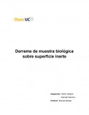Derrame de muestra biológica sobre superficie inerte