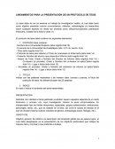 LINEAMIENTOS PARA LA PRESENTACIÓN DE UN PROTOCOLO DE TESIS