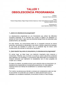 TALLER 1 OBSOLESCENCIA PROGRAMADA. Página 1