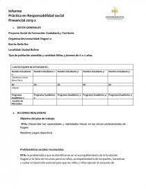 Proyecto Social de Formación: Ciudadanía y Territorio. Página 1