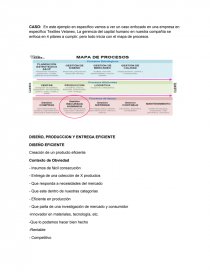 En este ejemplo en especifico vamos a ver un caso enfocado en una empresa en específico Textiles Velanex, La gerencia del capital humano en nuestra compañía se enfoca en 4 pilares a cumplir, pero todo inicia con el mapa de procesos. Página 1