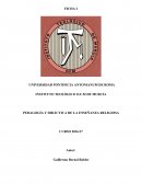 PEDAGOGÍA Y DIDÁCTICA DE LA ENSEÑANZA RELIGIOSA