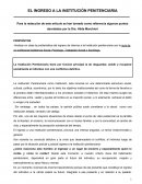 EL INGRESO A LA INSTITUCIÓN PENITENCIARIA