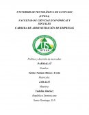 Política y decisión de mercadeo PARMALAT