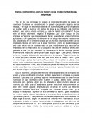 Planes de Incentivos para la mejora de la productividad de las empresas