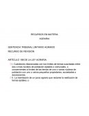 RECURSOS EN MATERIA AGRARIA