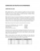 EJERCICIOS DE POLITICA DE DIVIDENDOS