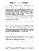 Creación de las Universidades