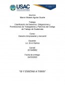 Clasificación de Derechos, Obligaciones y Prohibiciones de Trabajadores y Patronos del Código de Trabajo de Guatemala