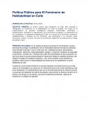 Política Pública para El Fenómeno de Habitabilidad en Calle