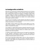 LA INMIGRACION EN BOLIVIA