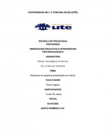 ORIENTACION EDUCATIVA E INTERVERCION PSICOPEDAGOGICO. Página 1