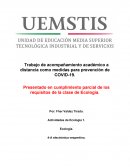 Trabajo de acompañamiento académico a distancia como medidas para prevención de COVID-19
