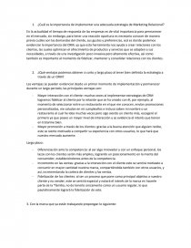 ¿Cuál es la importancia de implementar una adecuada estrategia de Marketing Relacional?. Página 1