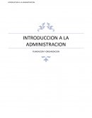 INTRODUCCION A LA ADMINISTRACION. PLANEACION Y ORGANIZACION