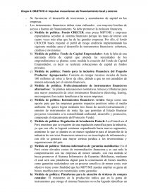 Impulsar mecanismos de financiamiento local y externo. Página 1