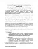 TAXONOMÍA DE LOS TIPOS DE MANTENIMIENTO INDUSTRIAL